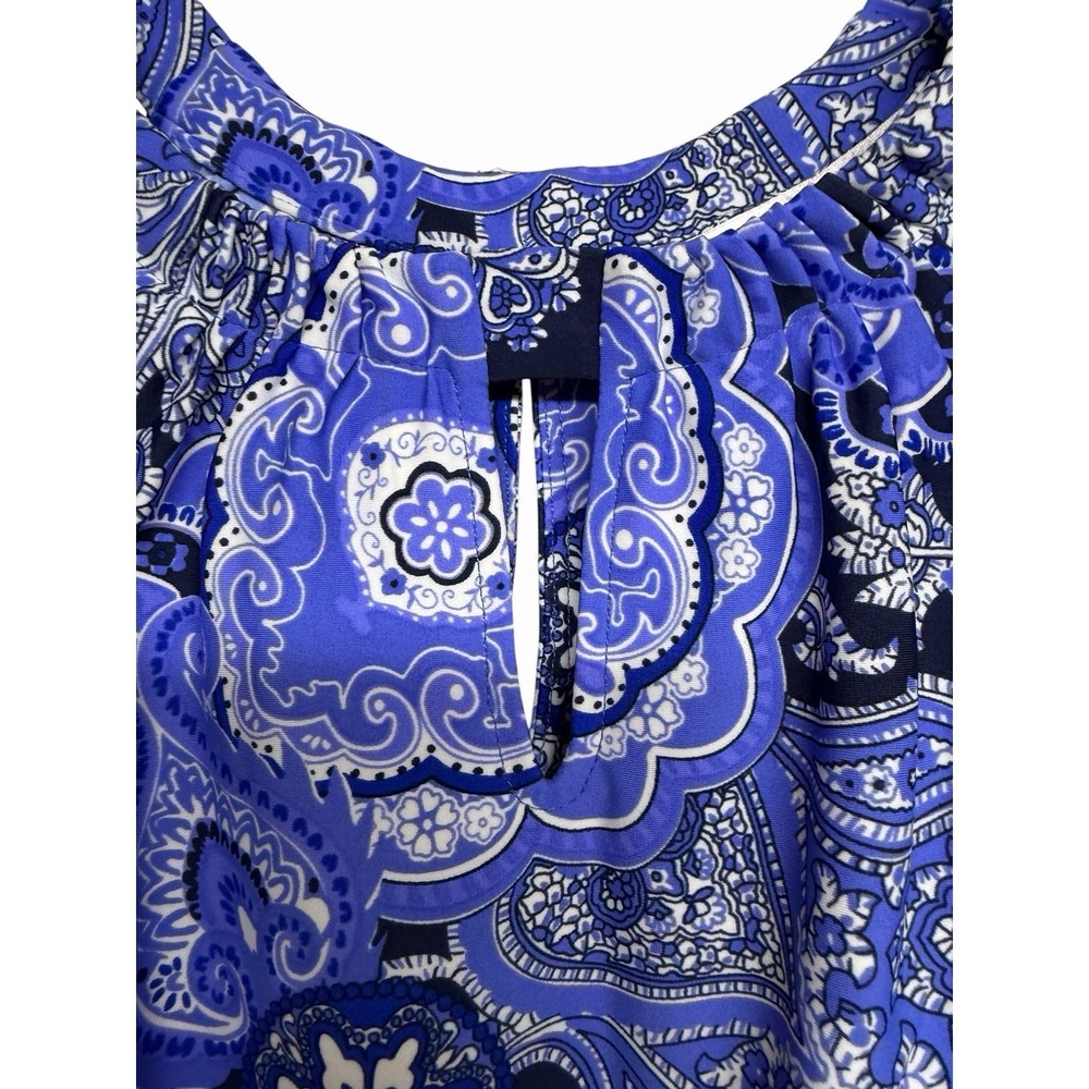 Jude Connally‎ Claire Captivia Paisley Print Tank Top Navy Blue Women's Size Med - Picture 8 of 12